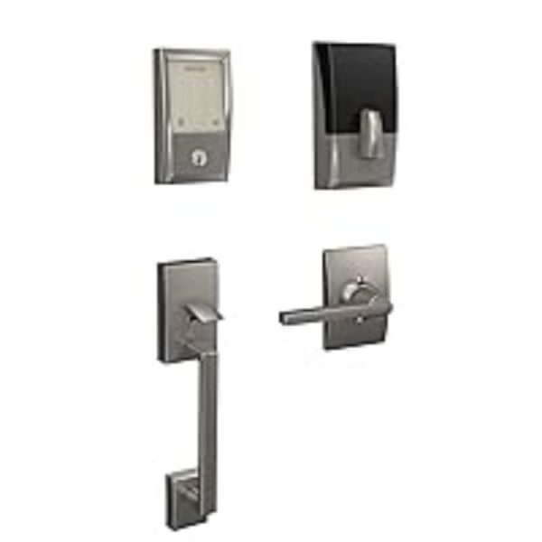 Cerradura Inteligente Schlage Encode Wi-Fi con Juego de Entrada Century Níquel Satinado