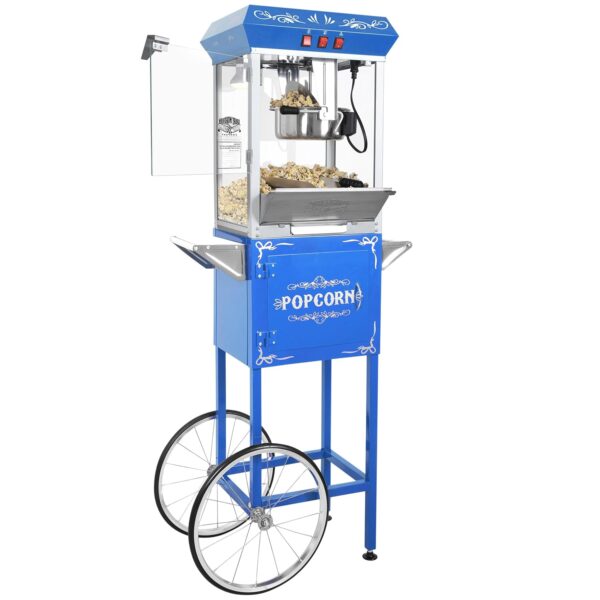 Great Northern Popcorn - Máquina para hacer palomitas de maíz con carrito, hervidor de acero inoxidable de 8 onzas que h