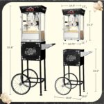 Great Northern Popcorn - Máquina de palomitas de maíz Matinee con carrito – Popper de 8 onzas con hervidor de acero inox