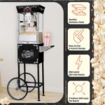 Great Northern Popcorn - Máquina de palomitas de maíz Matinee con carrito – Popper de 8 onzas con hervidor de acero inox