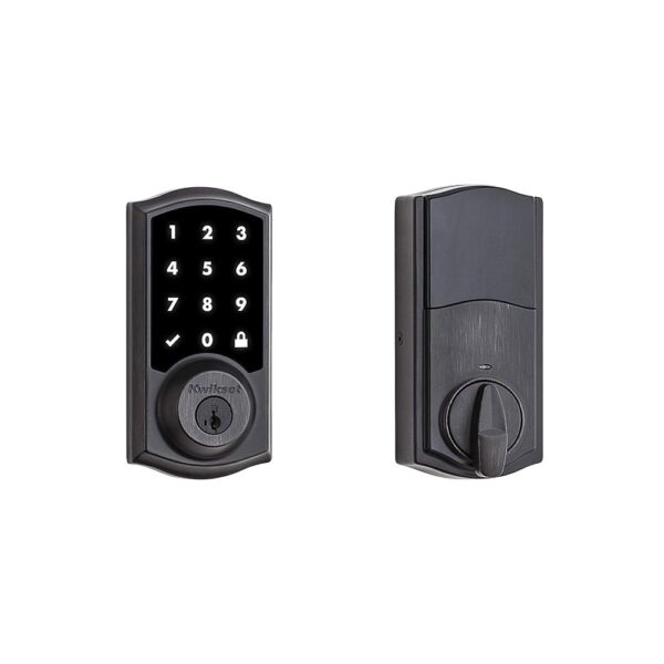 Kwikset 916 - Cerradura inteligente electrónica con pantalla táctil SmartCode de entrada sin llave con seguridad SmartKe