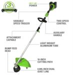 Desbrozadora Greenworks ST48L4410 48V 16 pulgadas sin escobillas con 2 baterías de 4.0 Ah y cargador rápido de doble pue