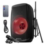 Gemini - Altavoz y soporte PA de 15 pulgadas, 1000 vatios, luces LED (AS-2115BT-LT-PK) | PA alimentado de 15" con luces