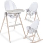 Silla Alta Convertible 3 en 1 Primo Vista PRI-470 Transparente Patas de Madera de Haya
