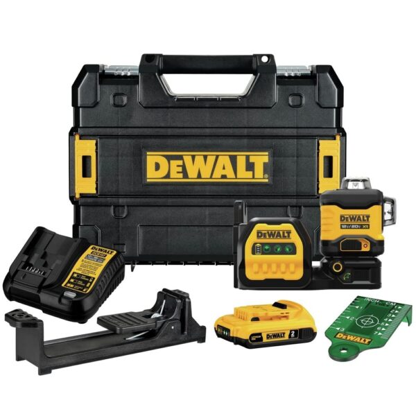 DEWALT Kit de Nivel Láser 20V/12V MAX, 3 x 360, Verde (DCLE34030G)