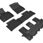 Alfombrillas 3D MAXpider Kagu para Kia Sorento 7 Plazas 2021 2023 Negro Fila 1 2 y 3