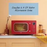 COMFEE' CM-M093ARD - Horno microondas retro con 9 programas preestablecidos, cocción rápida de varias etapas, función de