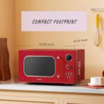 COMFEE' CM-M093ARD - Horno microondas retro con 9 programas preestablecidos, cocción rápida de varias etapas, función de