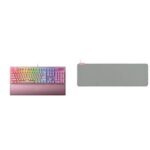 Teclado Mecánico para Juegos Razer BlackWidow V3 con Almohadilla Goliathus Extended Chroma Teclas Verdes Clicky Cuarzo