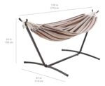 Hamaca doble Amazon Basics JC443 con soporte de acero de 9 pies funda de transporte capacidad 450 libras onda crema 110