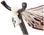 Hamaca doble Amazon Basics JC443 con soporte de acero de 9 pies funda de transporte capacidad 450 libras onda crema 110