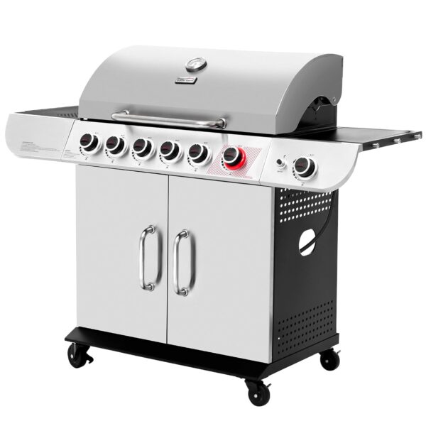 Parrilla de Propano Royal Gourmet SG6002R 6 Quemadores 71000 BTU Acero Inoxidable Plateada