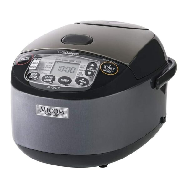Zojirushi NL-GAC10BM 5.5 tazas (sin cocinar) Umami Micom Arrocera y calentador (Negro Metálico)