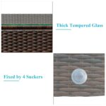Juego de Muebles de Patio Tangkula 3 Piezas GT-TK-HW66531TU+ Ratán PE con Mesa de Vidrio Templado