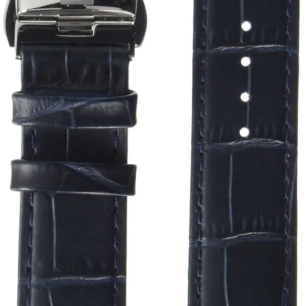 Correa de Reloj Tissot Lug Cuero 19 mm Azul Hebilla Desplegable Acero Inoxidable T852032781