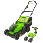 Cortacésped Greenworks MO48L2211 Inalámbrico 48V 17 Pulgadas con Taladro 24V y Baterías USB 4.0 Ah