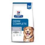 Alimento Seco para Perros Hill's Prescription Diet Derm Complete Receta Arroz y Huevo Dieta Veterinaria Bolsa 24 Libras