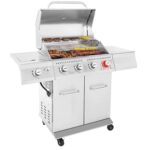 Parrilla de Gas Royal Gourmet GA4402S 5 Quemadores Acero Inoxidable 54000 BTU con Quemador Lateral y Estante de Calentam