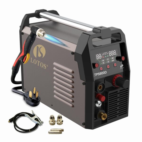 LOTOS Cortador de plasma LTP5800D 58A, corte limpio de 5/8 pulgadas (separación de 3/4 pulgadas), arco piloto no táctil,