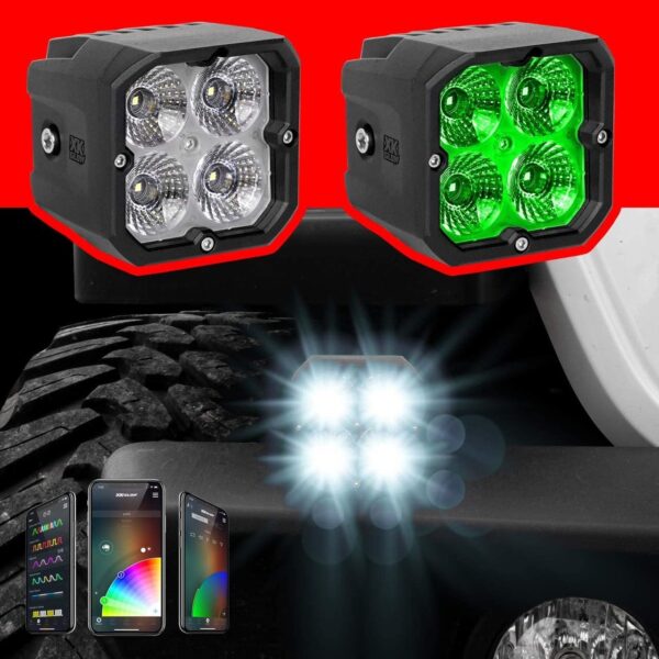 Kit Luces Cubo XKGLOW C3 XK065001-FL-KIT Flood Beam Bluetooth 2 Piezas Blanco Policarbonato