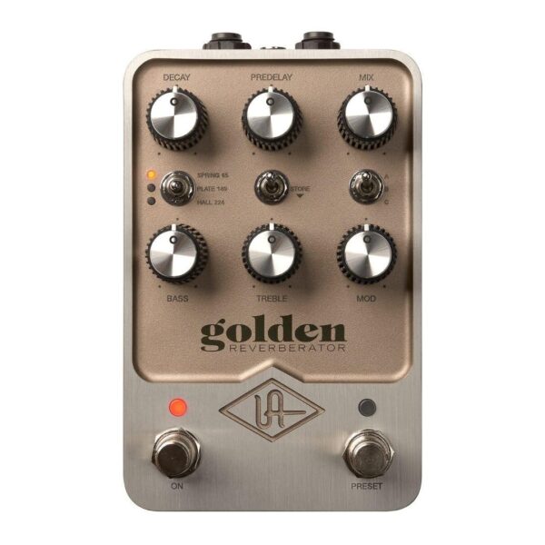 Universal Audio Pedal de reverberación dorado UAFX