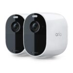 Arlo Essential Cámara Spotlight - 1 unidad (Paquete de 2) Seguridad inalámbrica, video de 1080p, visión nocturna a color