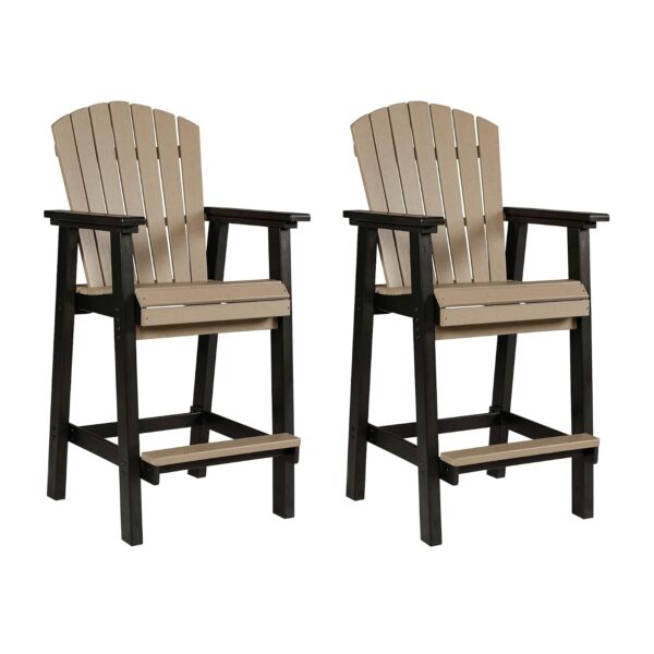 Taburete de Bar Ashley Furniture P211-130 HDPE Exterior 30 Pulgadas Negro y Marrón Juego de 2