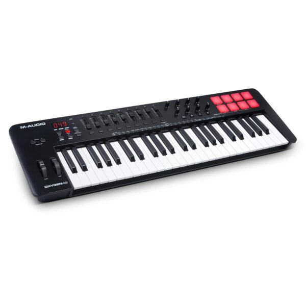 M-AUDIO Controlador de teclado MIDI USB de 49 teclas Oxygen 49 (MKV) con almohadillas de ritmo, Smart Chord, modos de es