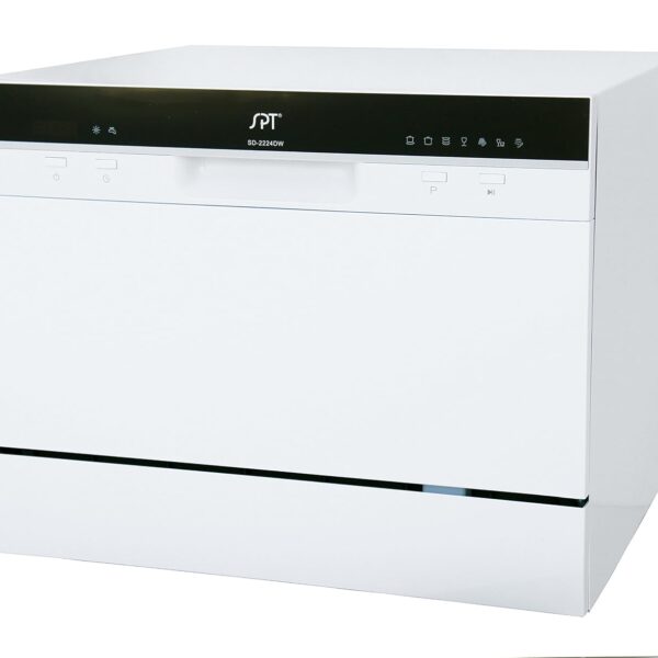 SPT SD-2224DWA: Lavavajillas de encimera ENERGY STAR con arranque retardado y LED - Blanco