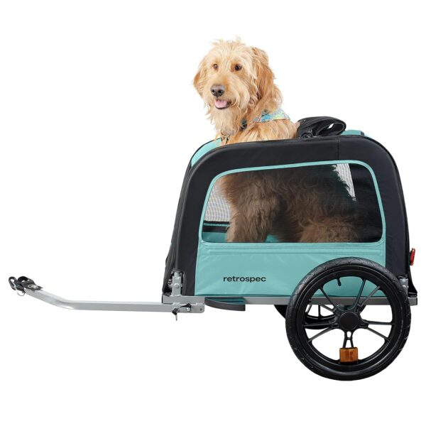 Remolque de Bicicleta para Mascotas Retrospec Rover Waggin' 4334 Ruedas de 16 Pulgadas Capacidad 50 Libras Color Blue Ri