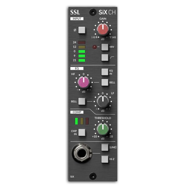 Solid State Logic SiX Channel Serie 500 SuperAnalogue Channel Strip con Mic-Pre, EQ y compresor de perilla única
