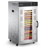 NutriChef Máquina deshidratadora comercial de 2000 vatios, deshidratador eléctrico de alimentos, 20 bandejas de acero in