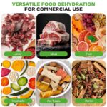 NutriChef Máquina deshidratadora comercial de 2000 vatios, deshidratador eléctrico de alimentos, 20 bandejas de acero in