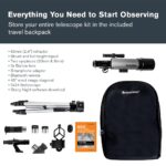 Celestron Travel Scope 60DX Telescopio refractor portátil – Apertura de 60 mm, óptica de vidrio totalmente recubierta –