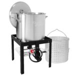 Kit para Hervir Mariscos Creole Feast SBK1001 Olla de 100 Cuartos con Cesta de 80 Cuartos Quemador de Propano 100000 BTU