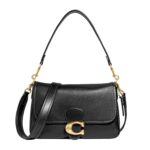 Bolso de Hombro Coach Soft Tabby C4821 Piel de Becerro Negro Cuero