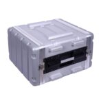 Crossrock Estuche apilable de 6U, moldeado fuerte con herrajes resistentes, profundidad estándar de 19.25 pulgadas, plat