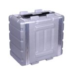 Crossrock Estuche apilable de 6U, moldeado fuerte con herrajes resistentes, profundidad estándar de 19.25 pulgadas, plat