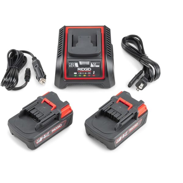 Baterías de Litio RIDGID 66013 18V 5.0 Ah con Cargador Juego de 2