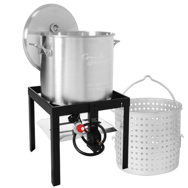 Kit para Hervir Mariscos Creole Feast SBK0801 80 Cuartos de Galón con Quemador de Propano 100000 BTU y Regulador de 10 P