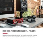 Focusrite Clarett+ 4Pre USB Interfaz de audio de estudio de grado profesional para creadores de música — Cuatro preampli