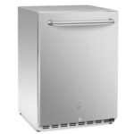 ICEJUNGLE Refrigerador al aire libre de 24 pulgadas, compresor independiente integrado, refrigerador de bebidas para el