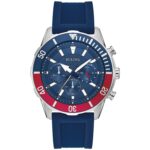 Reloj Bulova 98A288 Cronógrafo Deportivo Hombre Correa de Silicona Azul Resistente al Agua 100M