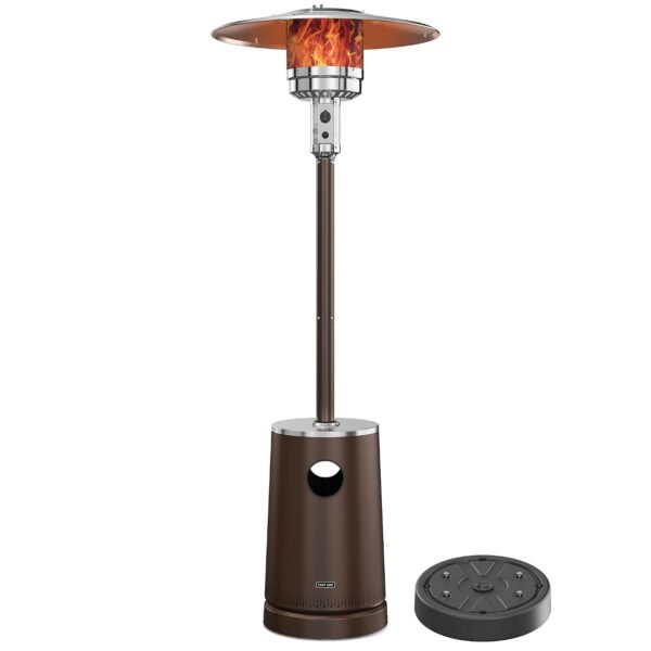 Calentador de Patio EAST OAK UR50BN2 50000 BTU Diseño de Mesa Quemador de Acero Inoxidable de Doble Capa Color Bronce