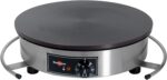 Eurodib CEBIR4110 Krampouz Crepe Maker, Eléctrico, 15-3/4" (40 cm), Plancha de Hierro Fundido, Control Termostático, Cal