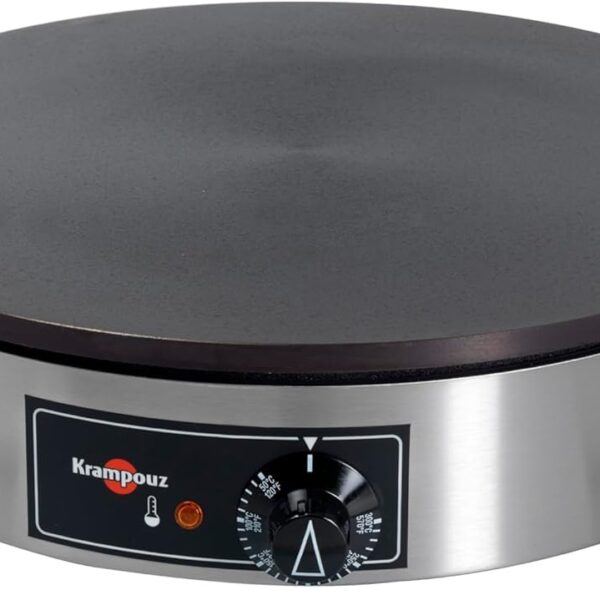 Eurodib CEBIR4110 Krampouz Crepe Maker, Eléctrico, 15-3/4" (40 cm), Plancha de Hierro Fundido, Control Termostático, Cal
