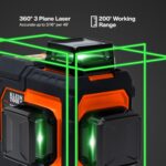 Klein Tools 93PLL - Nivel láser autonivelante con planos verdes brillantes de 3x360 grados, batería recargable, montaje