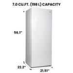 Koolatron Congelador vertical blanco de 7.0 pies cúbicos de capacidad, 4 estantes de rejilla fija, listo para garaje, al