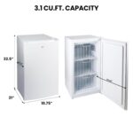 Koolatron Congelador vertical de 3.1 pies cúbicos, mini congelador de pie, ahorro de espacio, congelador profundo, desco