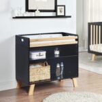 Cambiador Livia Suite Bebe Modelo 27866-BLN Negro y Natural Madera con Bandeja Superior Extraíble